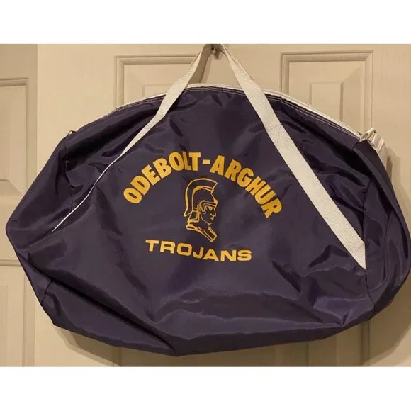 Vintage Odebolt-Arghur Trojans Duffle Sports Bag Purple Gold - Picture 3 of 7